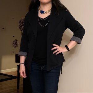 Oia Jules blue agate chunky gold chain necklace